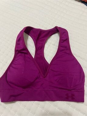 Under Armour Magenta V‑Neck Racerback Sports Bra XS